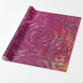 Papier Cadeau Batik Cercles tropicaux Vent Purple Rose Candy
