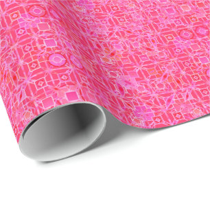 Papier Cadeau Batik tribal - nuances de rose fuchsia