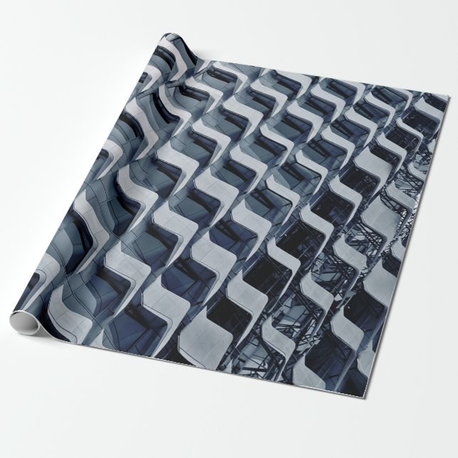 Papier Cadeau Bâtiment en hauteur gris (Déroulé)