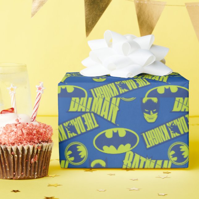 Papier Cadeau Batman - Le Motif du Chevalier foncé (Fête d'anniversaire)