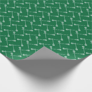 Papier Cadeau Bâtons blancs de crosse verte à motifs