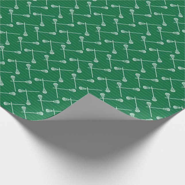 Papier Cadeau Bâtons blancs de crosse verte à motifs (Coin)