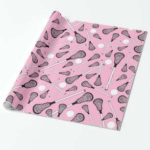 Papier Cadeau Bâtons rose-clair de lacrosse