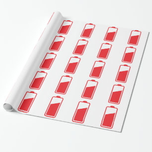Papier Cadeau Batterie rouge à moitié pleine