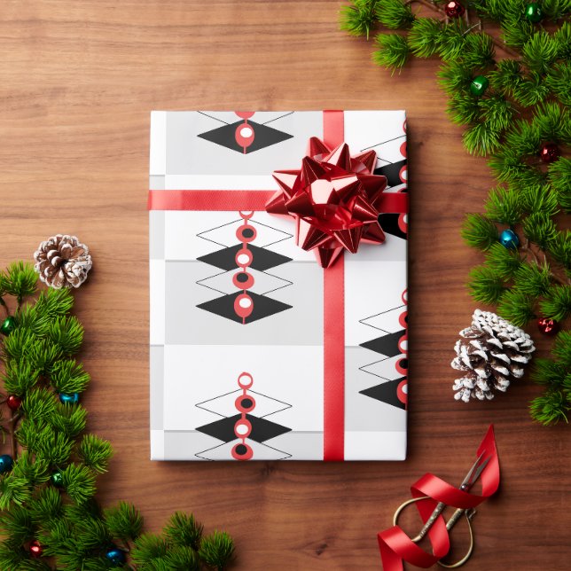 Papier Cadeau Baubles d'art atomique rétro (Cadeau de vacances)