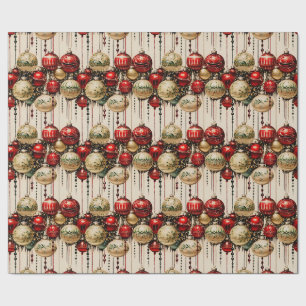 Papier Cadeau Baubles de Noël brillants 4 papier d'enveloppement