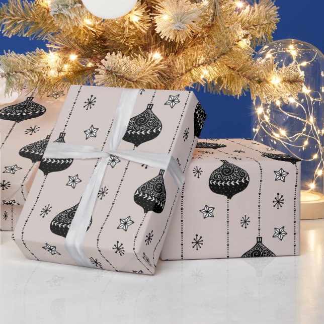 Papier Cadeau Baubles de vacances Noël contemporain moderne (Vacances)