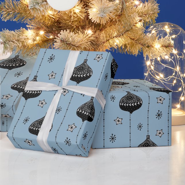 Papier Cadeau Baubles de vacances Noël contemporain moderne (Vacances)