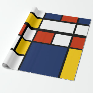 Papier Cadeau bauhaus motif peinture géométrique abstraite mo