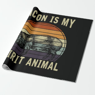 Papier Cadeau BBQ Bacon est mon esprit animal barbecue