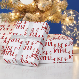Papier Cadeau BE JOYFUL Texte en Pois