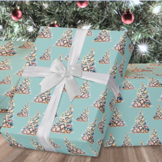 Papier Cadeau Beach Christmas (Beach Christmas Wrapping Paper )