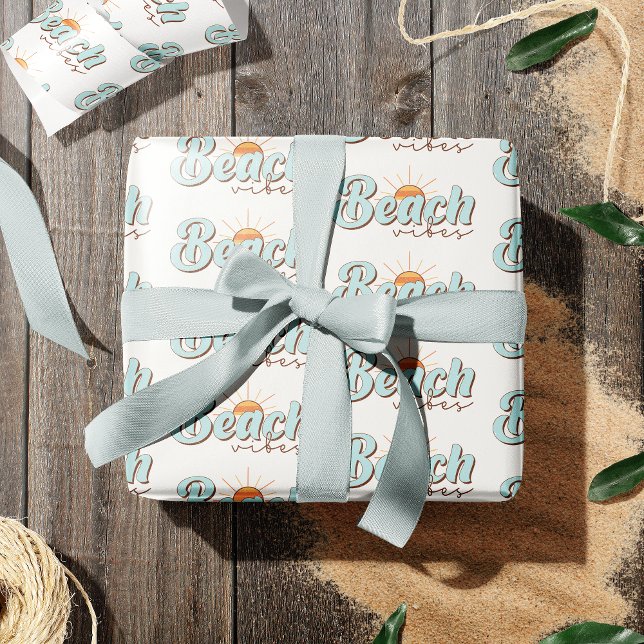 Papier Cadeau Beach Vibes Retro Summer Sun Motif (Créateur téléchargé)