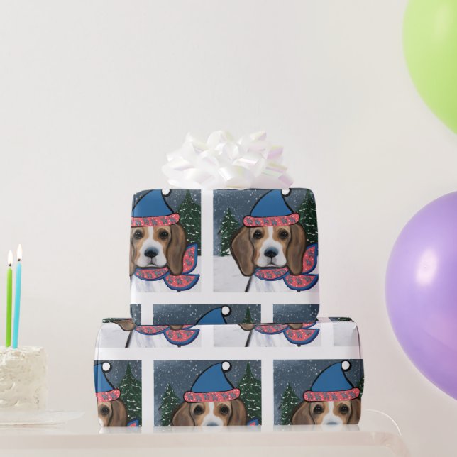 PAPIER CADEAU BEAGLE (Cadeaux de fête)