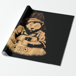 Papier Cadeau Bear Poker Playing Cards Lucky Gambler