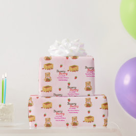 Papier Cadeau Beary Berry Sweet Rose fraise Cub Girls