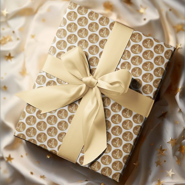 Papier Cadeau Beau Arbre à feuilles florales en latte (Créateur téléchargé)