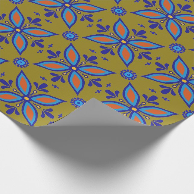Papier Cadeau Beau Carrelage Boho Talavera (Coin)