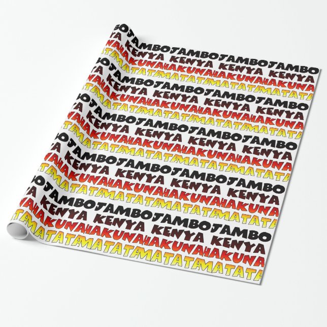 Papier Cadeau Beau Jambo Kenya Hakuna Matata Beau Art (Déroulé)