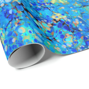 Papier Cadeau Beau motif bleu mer élégant