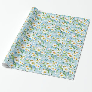 Papier Cadeau Beau motif floral lumineux élégant 2