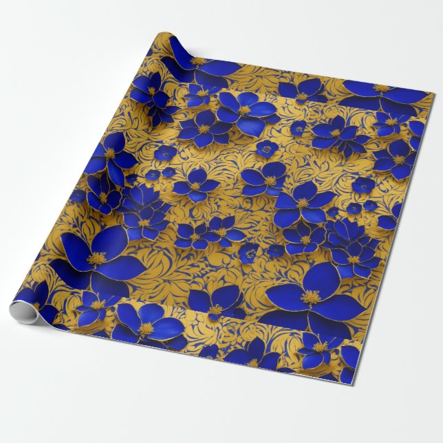 Papier Cadeau Beau motif floral pour papier d'emballage cadeau (Déroulé)