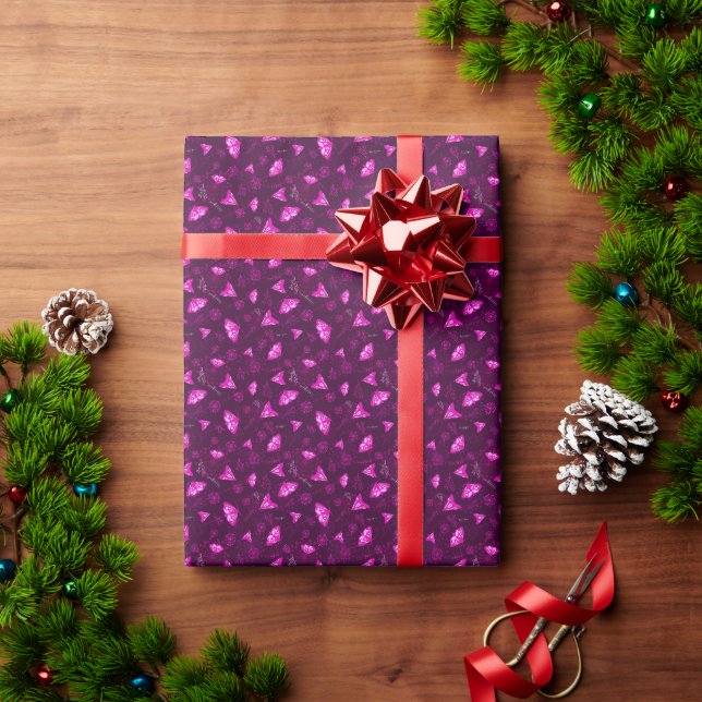 Papier Cadeau Beau motif papillon rose (Cadeau de vacances)