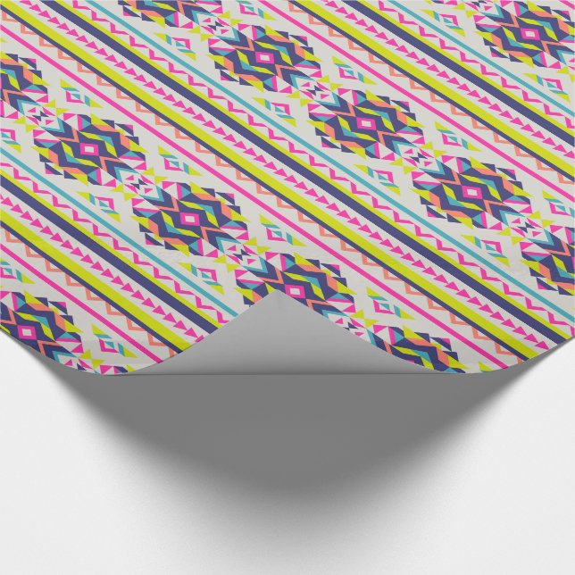 Papier Cadeau Beau Motif tendance Aztec inspiré (Coin)
