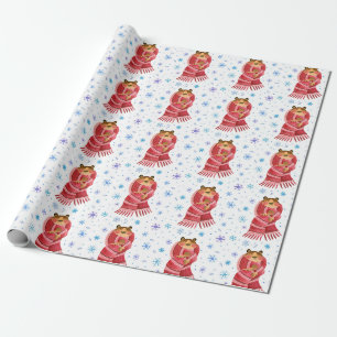 Papier Cadeau Beau Noël/Nouvel An Papier d'enveloppement de tigr