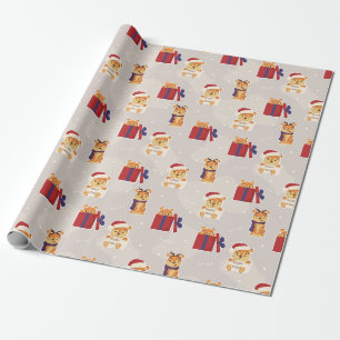 Papier Cadeau Beau Noël/Nouvel An Papier d'enveloppement de tigr