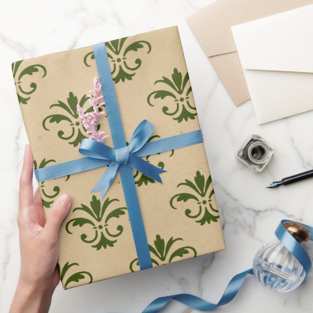 Papier Cadeau Beau Noël vert vintage (Cadeaux)