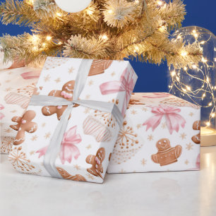 Papier Cadeau Beau pain d'épices aux fraises Noël