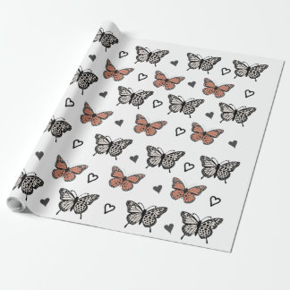 Papier Cadeau "Beau Papier d'enveloppement à thème papillon.