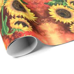 Papier Cadeau Beau papier d'enveloppement de tournesol