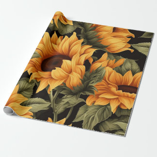 Papier Cadeau Beau papier d'enveloppement de tournesol