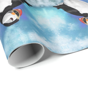 Papier Cadeau Beau papier d'enveloppement d'oiseaux de Puffin de
