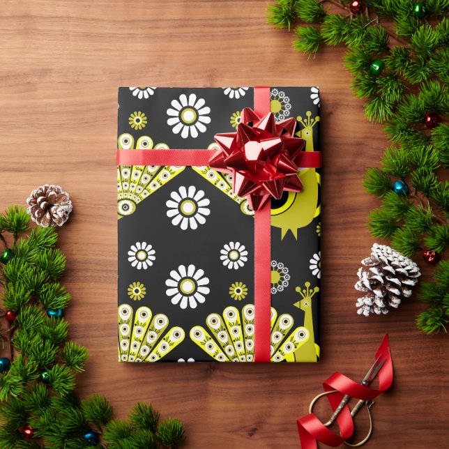 Papier Cadeau Beau Peacock Décoratif (Cadeau de vacances)