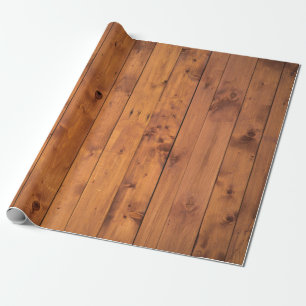 Papier Cadeau Beau pin inextricable rustique en bois