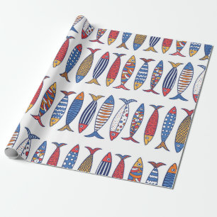 Papier Cadeau Beau poisson. Enfants arrière - plans. Motif sans 