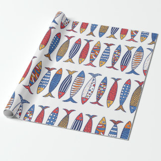 Papier Cadeau Beau poisson. Enfants arrière - plans. Motif sans