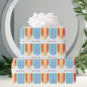 Papier Cadeau Beau Rainbow Mariage personnalisé