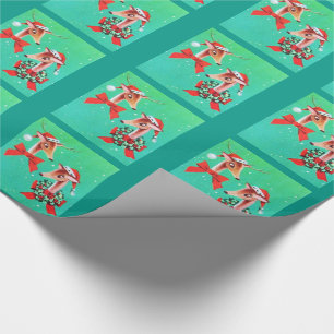 Papier Cadeau Beau renne vintage de la moitié du siècle