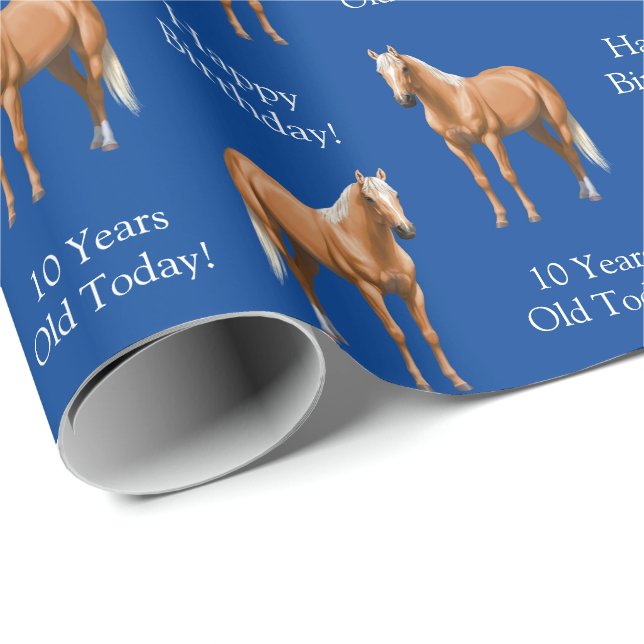 Papier Cadeau Beau Stallion Cheval Palomino Quarter (Coin rond)