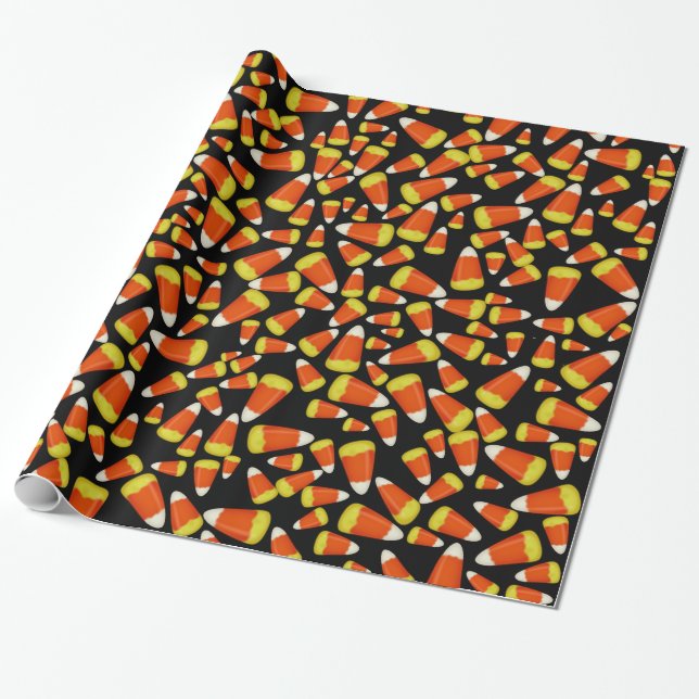 Papier Cadeau Beaucoup de Corn à bonbons d'Halloween (Déroulé)