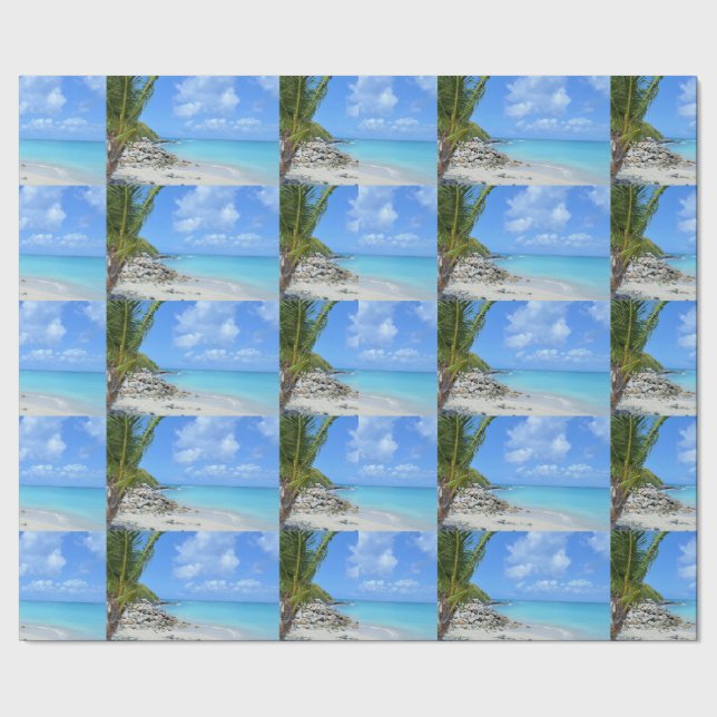 Papier Cadeau Beautiful Turquoise Tropical Beach Pattern (Couture)