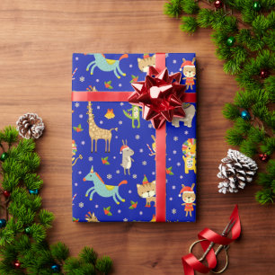 Papier Cadeau Beaux animaux de Noël