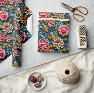 Papier Cadeau Beaux Floraux