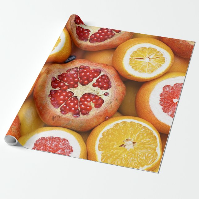 Papier Cadeau Beaux Fruits Et Légumes (Déroulé)