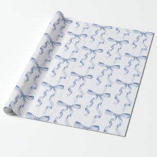 Papier Cadeau Bébé à l'arc bleu ou Baby Shower, fête d'anniversa