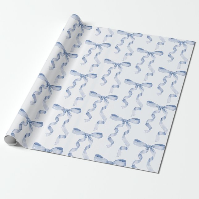 Papier Cadeau Bébé à ruban bleu ou Baby Shower, Fête d'anniversa (Déroulé)